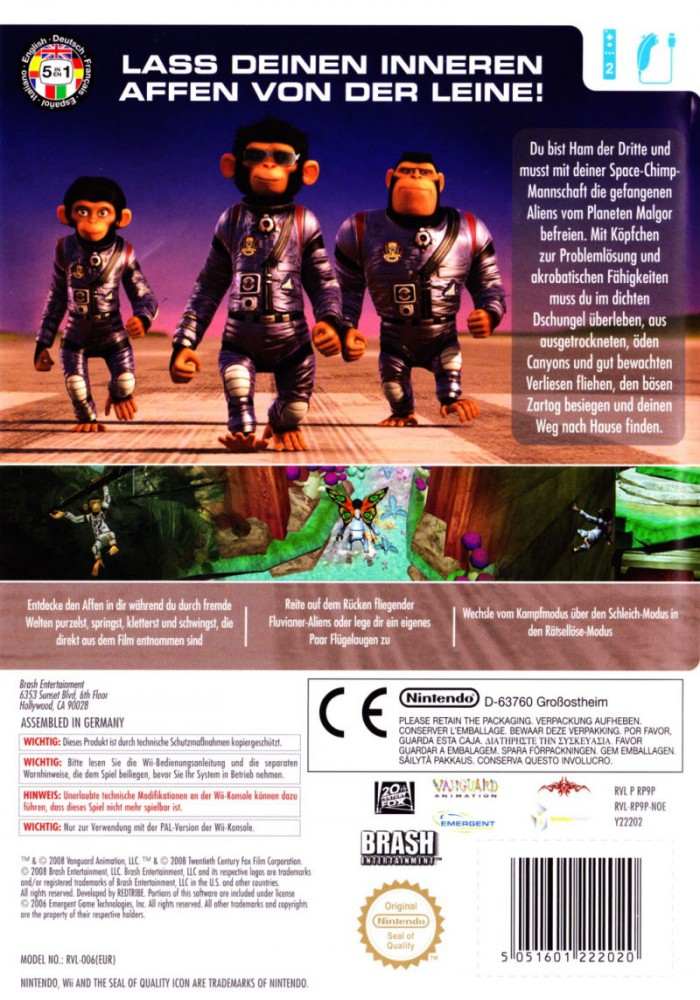 Chimpanzés De L'espace, Les — box-2D-back (DE)