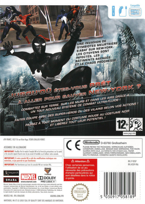Spider-man - Le Règne Des Ombres — box-2D-back (FR)