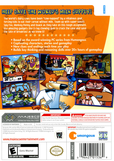 Spy Fox In Dry Cereal — box-2D-back (US)
