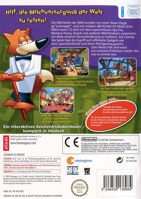 Spy Fox In Dry Cereal — box-2D-back (DE)