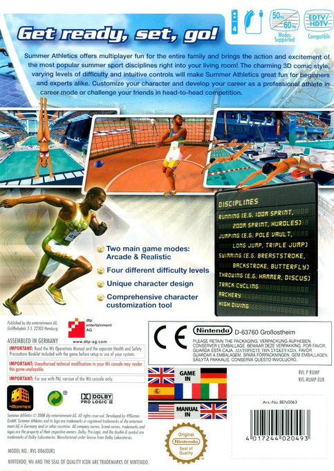 Summer Athletics — box-2D-back (UK)