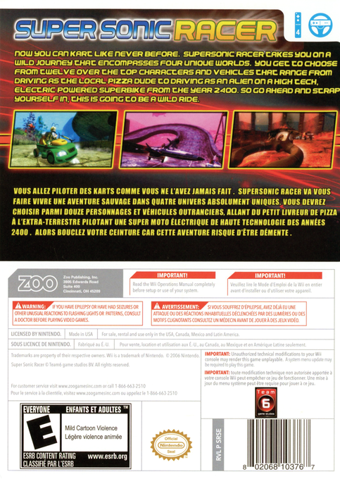 Supersonic Racer — box-2D-back (US)