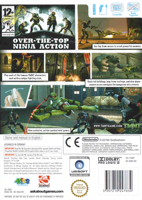 Tmnt - Les Tortues Ninja — box-2D-back (EU)
