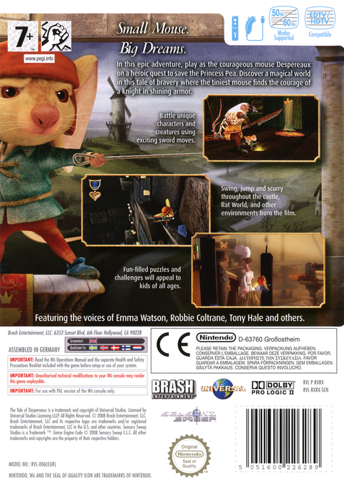 Tale of Despereaux, The — box-2D-back (UK)