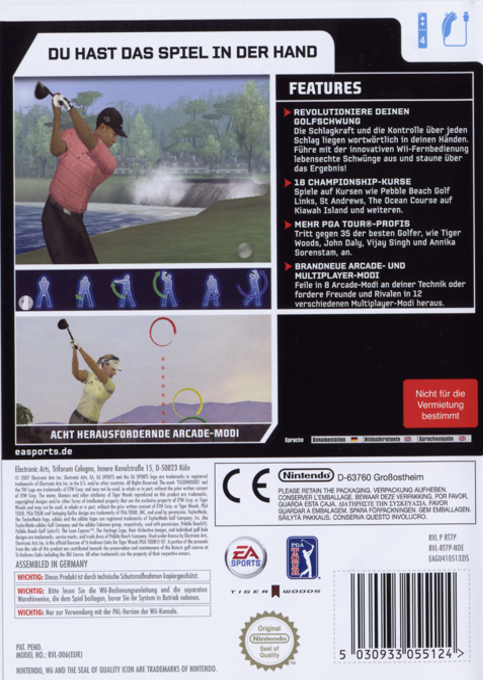 Tiger Woods Pga Tour 07 — box-2D-back (DE)