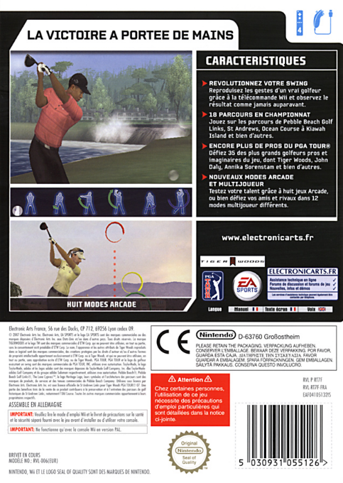 Tiger Woods Pga Tour 07 — box-2D-back (FR)