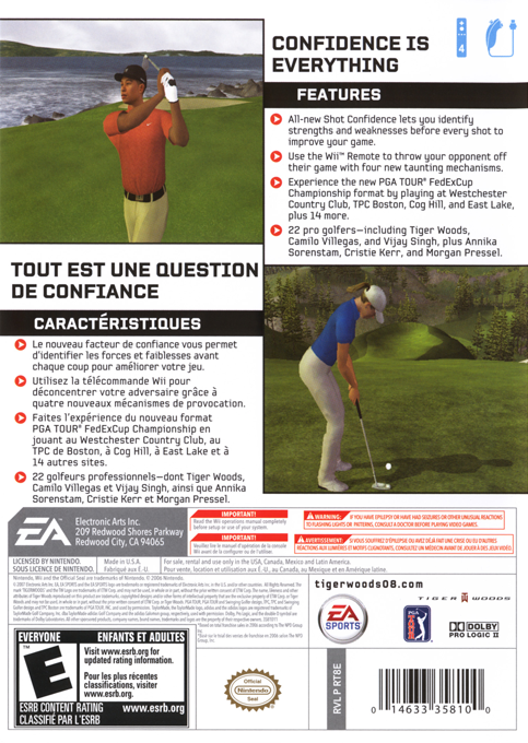 Tiger Woods Pga Tour 08 — box-2D-back (US)