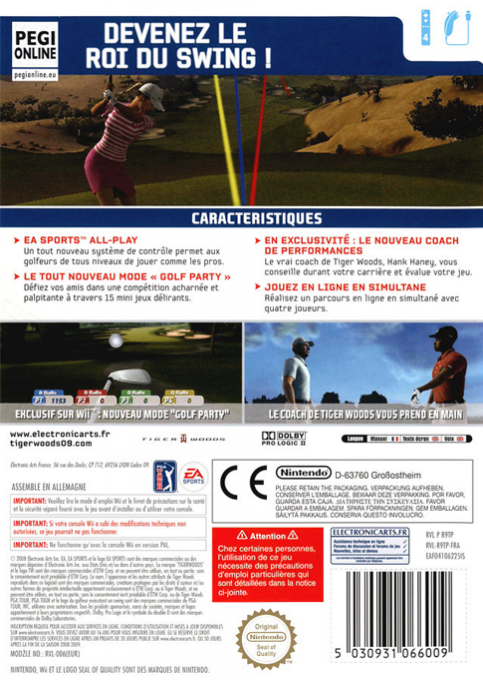 Tiger Woods Pga Tour 09 All-play — box-2D-back (FR)
