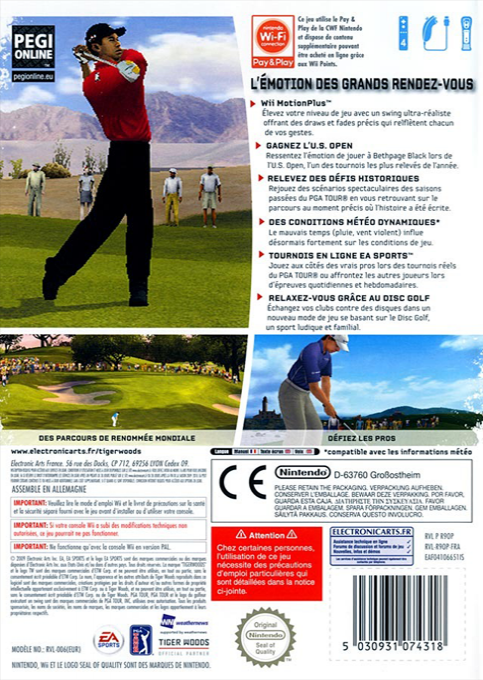 Tiger Woods Pga Tour 10 — box-2D-back (FR)