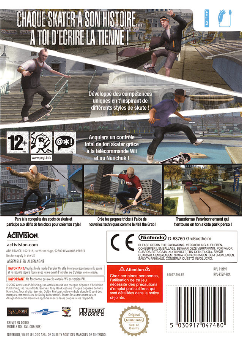 Tony Hawk's Proving Ground — box-2D-back (FR)