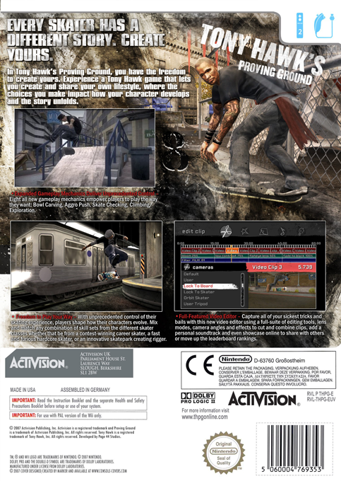 Tony Hawk's Proving Ground — box-2D-back (UK)