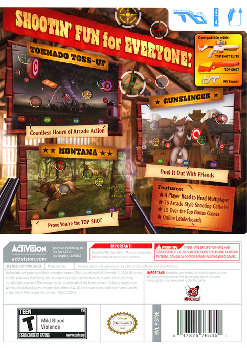 Top Shot Arcade — box-2D-back (US)