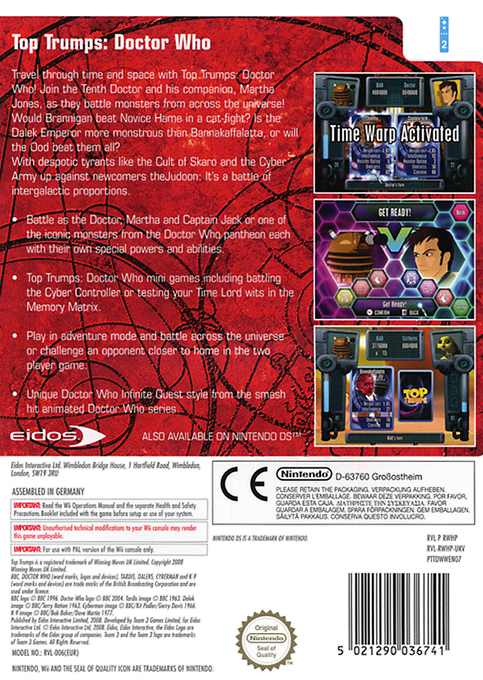 Top Trumps - Doctor Who — box-2D-back (EU)