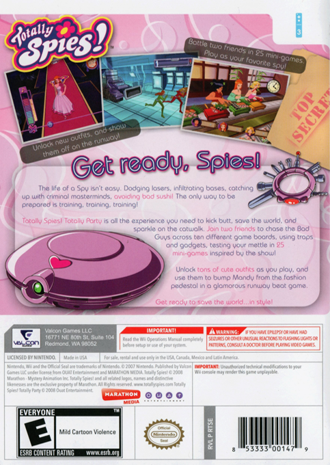 Totally Spies! Totally Party — box-2D-back (US)