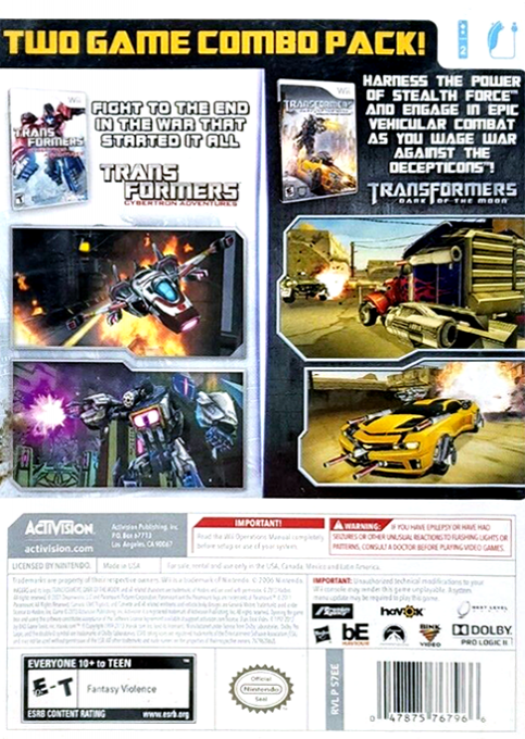 Transformers : Ultimate Battle Edition — box-2D-back (US)