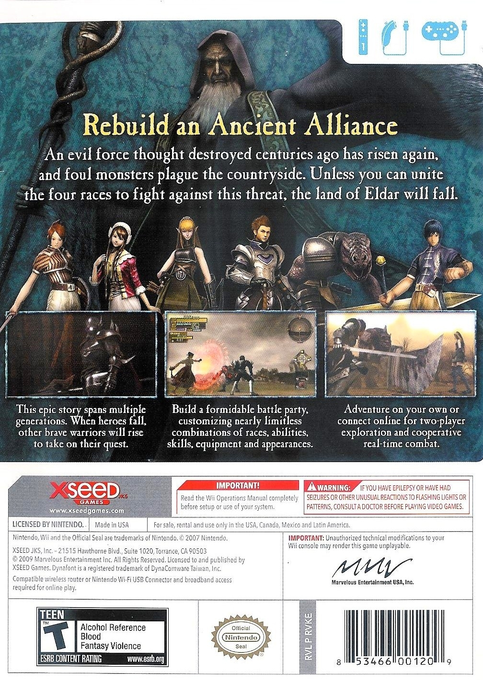 Valhalla Knights - Eldar Saga — box-2D-back (US)