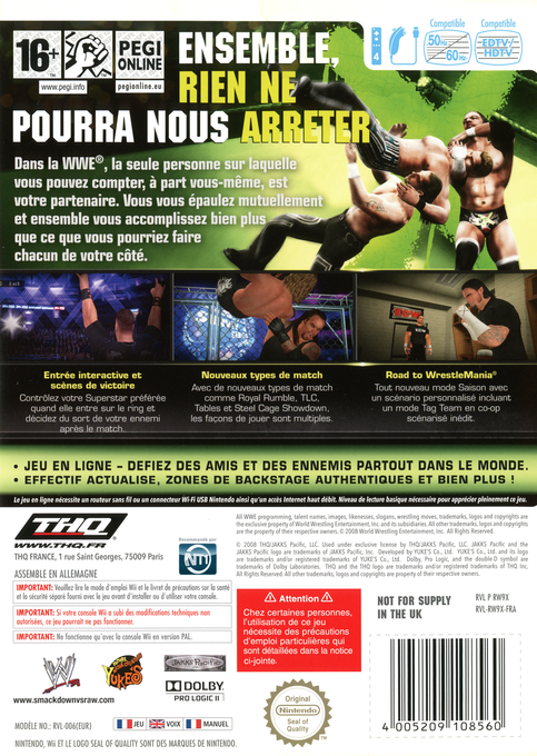WWE Smackdown Vs Raw 2009 — box-2D-back (FR)