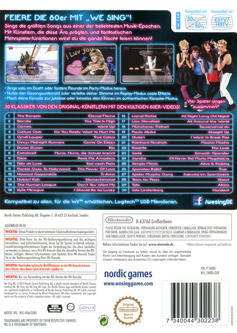 We Sing : 80s — box-2D-back (DE)