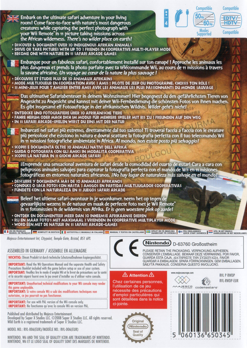 Wild Earth - African Safari — box-2D-back (EU)
