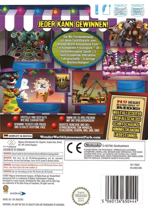 Wonder World Amusement Park — box-2D-back (DE)