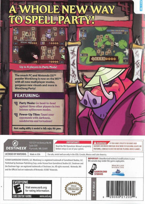 Wordjong Party — box-2D-back (US)