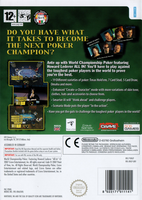 World Championship Poker Featuring Howard Lederer - All In — box-2D-back (EU)