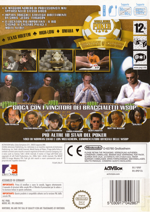 World Series Of Poker - Tournament Of Champions 2007 Edition — box-2D-back (IT)