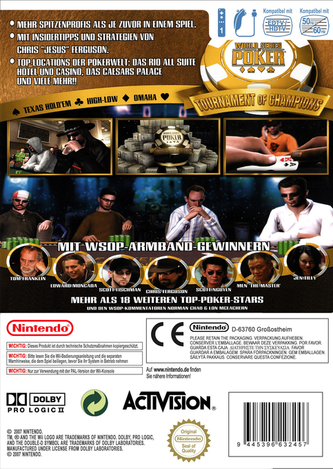 World Series Of Poker - Tournament Of Champions 2007 Edition — box-2D-back (DE)