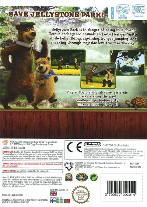 Yogi L'ours - Le Jeu Vidéo — box-2D-back (EU)