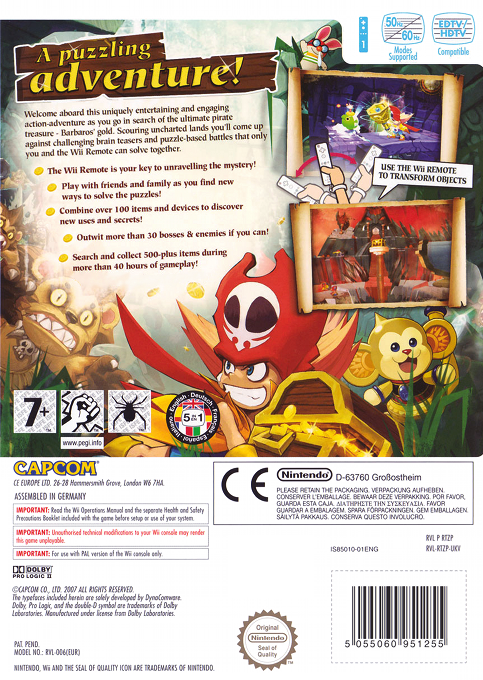 Zack and Wiki - Quest for Barbaros Treasure — box-2D-back (EU)