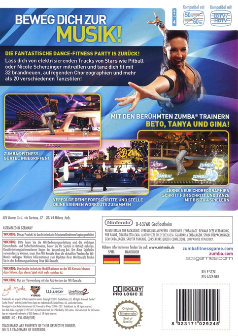 Zumba Fitness 2 — box-2D-back (DE)