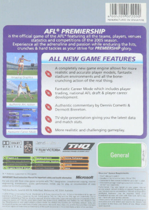 AFL Premiership — box-2D-back (AU)