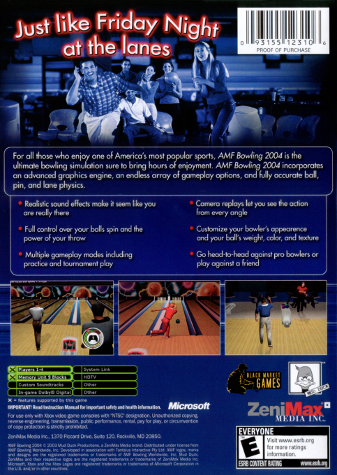 AMF Bowling 2004 — box-2D-back (US)