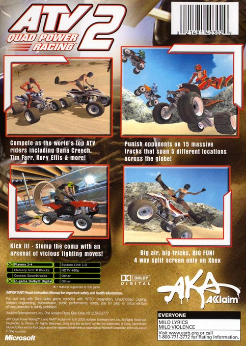 ATV - Quad Power Racing 2 — box-2D-back (US)