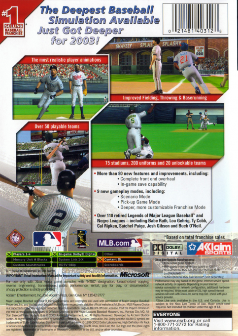 All-Star Baseball 2004 — box-2D-back (US)