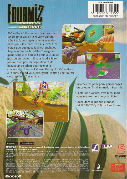 Antz Extreme Racing — box-2D-back (FR)