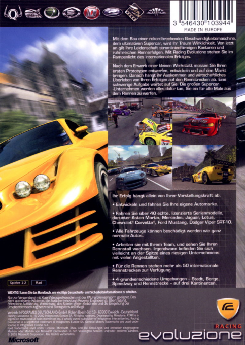 Racing Evoluzione — box-2D-back (DE)