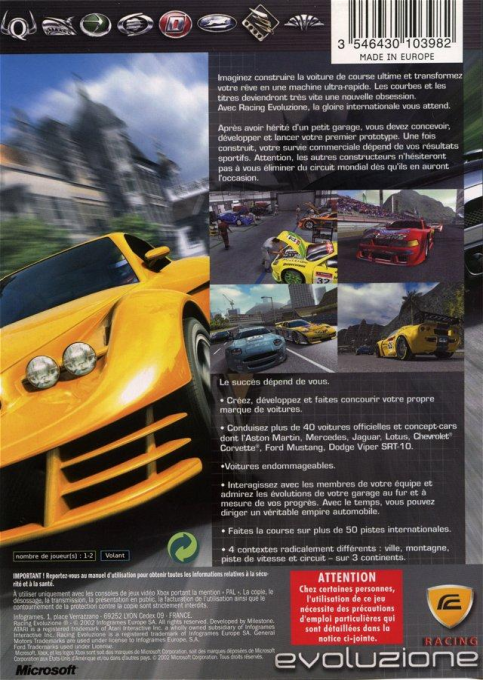 Racing Evoluzione — box-2D-back (FR)