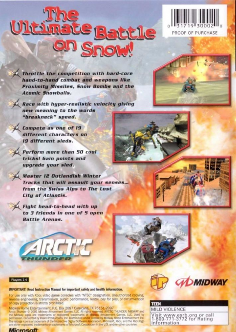 Arctic Thunder — box-2D-back (US)