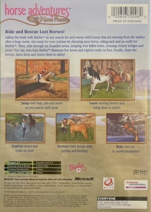 Barbie Horse Adventures - Wild Horse Rescue — box-2D-back (US)
