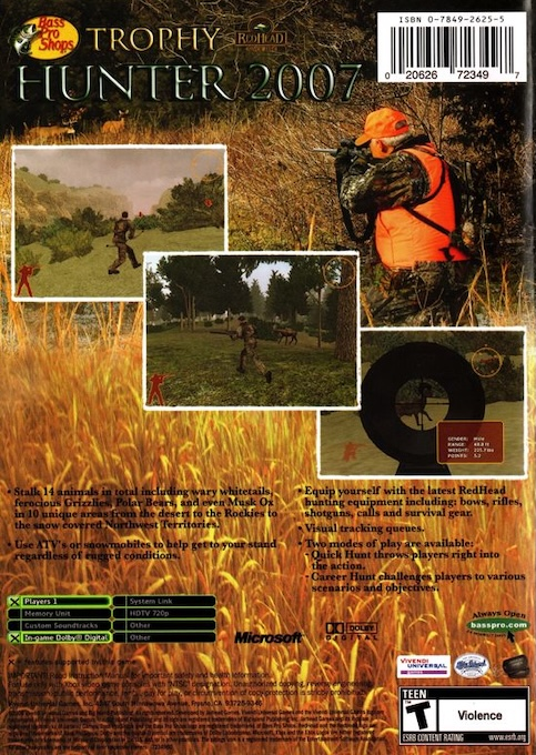 Bass Pro Shops : Trophy Hunter 2007 — box-2D-back (US)