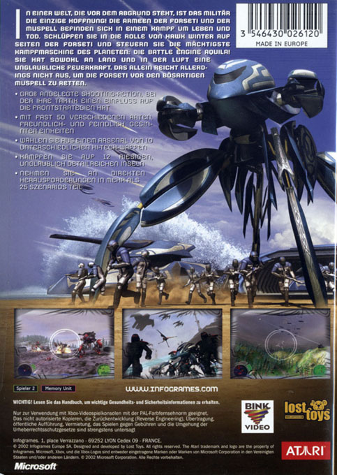 Battle Engine Aquila — box-2D-back (DE)