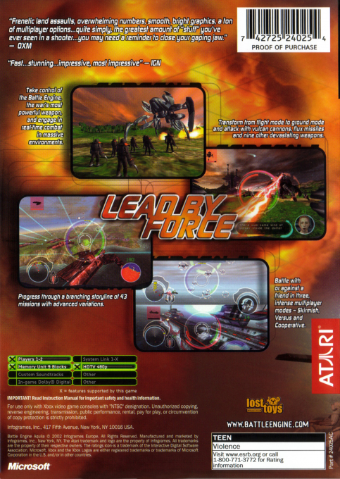 Battle Engine Aquila — box-2D-back (US)