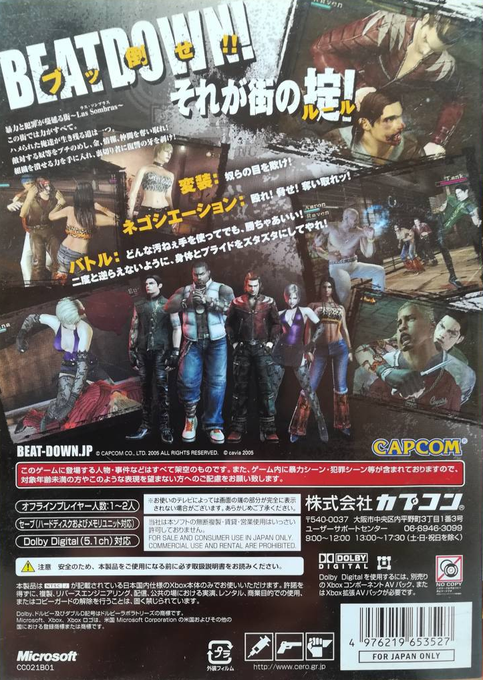 Beat Down - Fists Of Vengeance — box-2D-back (JP)