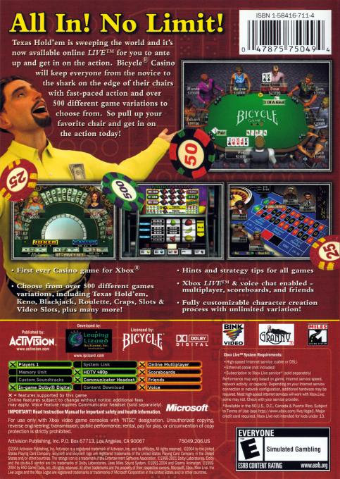 Bicycle Casino — box-2D-back (US)