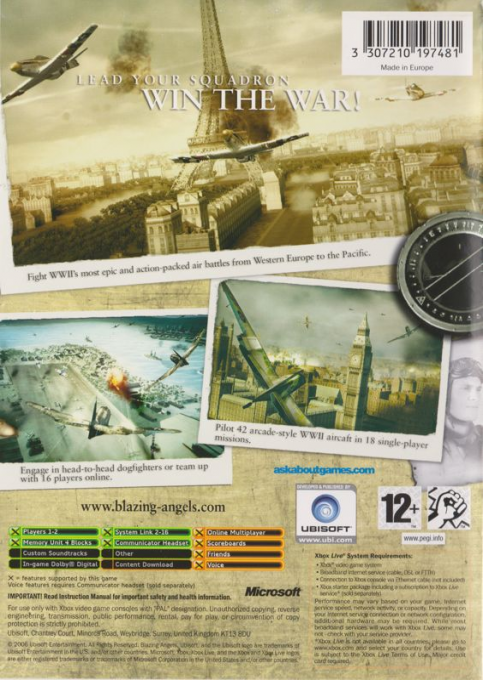 Blazing Angels - Squadrons Of WWII — box-2D-back (UK)