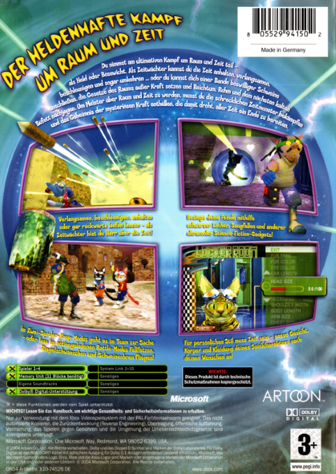 Blinx 2 - Masters Of Time And Space — box-2D-back (DE)