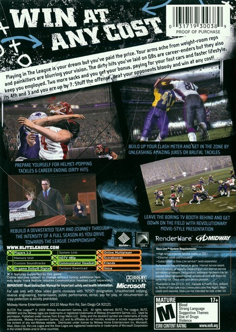 Blitz - The League — box-2D-back (US)