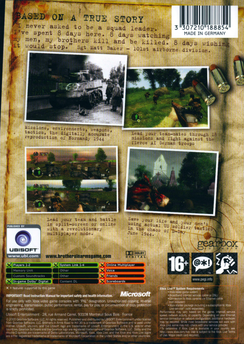 Brothers In Arms - Road To Hill 30 — box-2D-back (UK)
