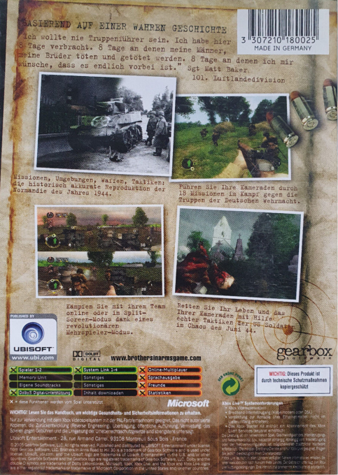 Brothers In Arms - Road To Hill 30 — box-2D-back (DE)